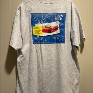 Hanes Light Gray T-Shirt with Red and Blue Graphic